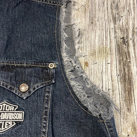 Harley Davidson Jean Sleeveless Men's Vest - Picture 3 of 7